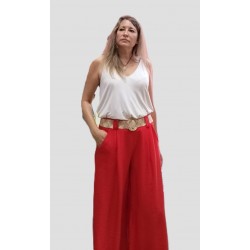 Pantalón fluído con cinturón